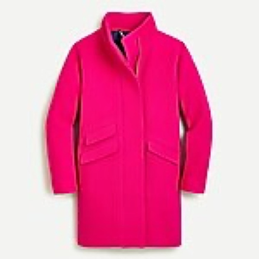 J. Crew Women’s Cocoon coat in Italian stadium-cloth wool blend size 4 Fushia